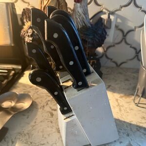 Premium Black Knife Set with Block 10